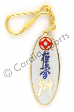 Sleutelhanger kyokushin kanku kanji met vechters gold look